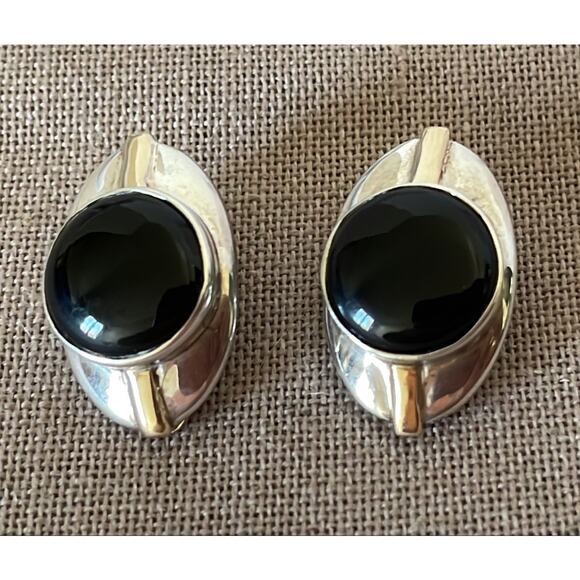 Zina Sterling Clipon Earrings with 14kt gold accents - Picture 1 of 7